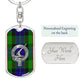 Clan Gunn Crest & Tartan Dog Tag Keychain