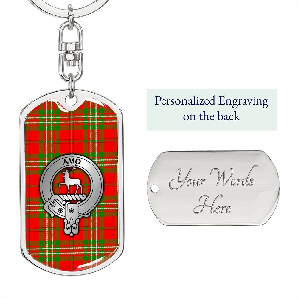 Clan Scott Crest & Tartan Dog Tag Keychain