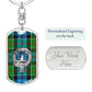 Clan Colquhoun Crest & Tartan Dog Tag Keychain