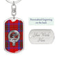 Clan Leslie Crest & Tartan Dog Tag Keychain