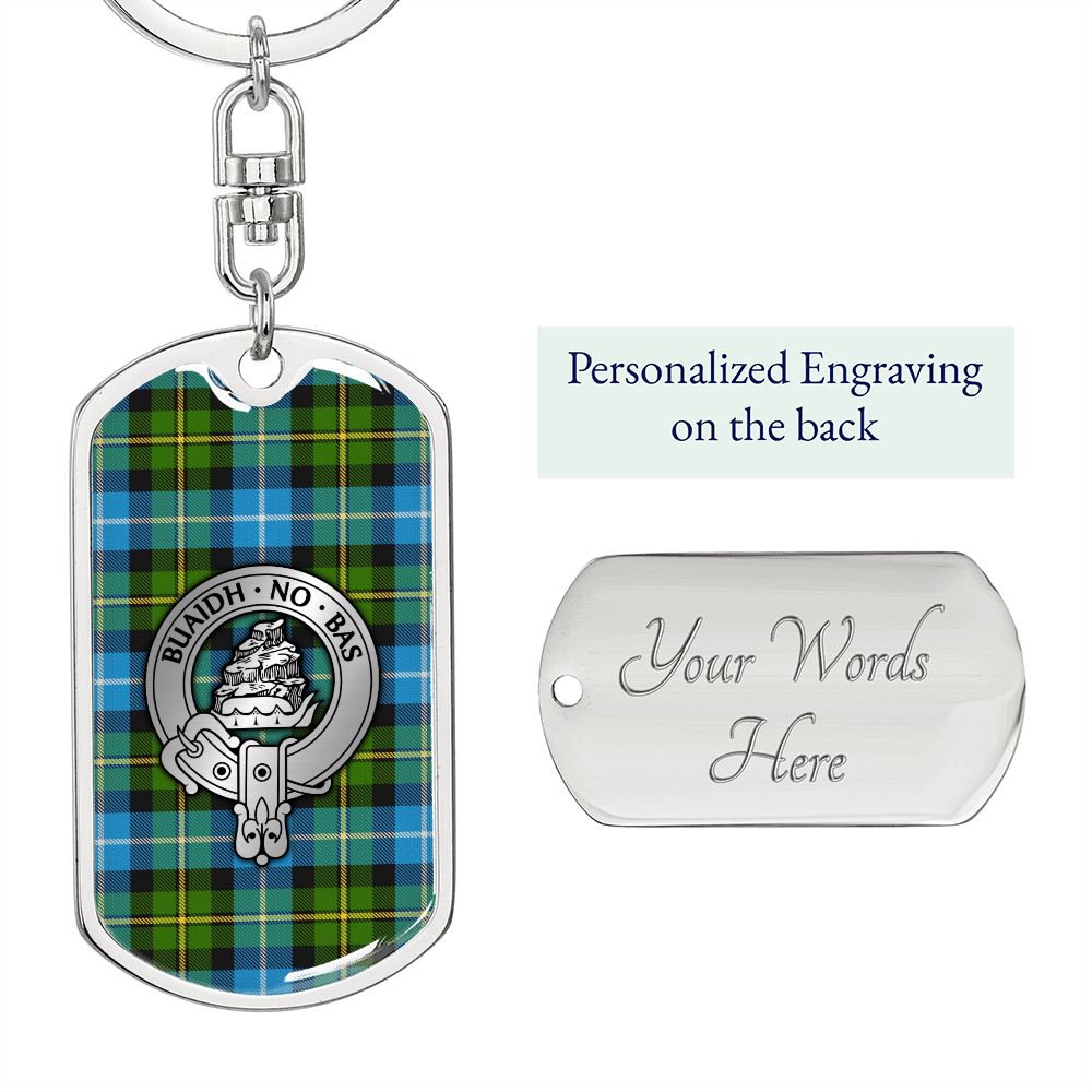 Clan MacNeil Crest & Tartan Dog Tag Keychain