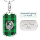 Clan Graham Crest & Tartan Dog Tag Keychain