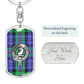 Clan Baird Crest & Tartan Dog Tag Keychain