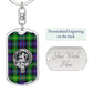 Clan Farquharson Crest & Tartan Dog Tag Keychain