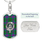 Clan Wood Crest & Tartan Dog Tag Keychain