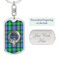 Clan Gordon Crest & Tartan Dog Tag Keychain