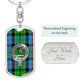 Clan Forsyth Crest & Tartan Dog Tag Keychain