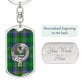 Clan Cockburn Crest & Tartan Dog Tag Keychain