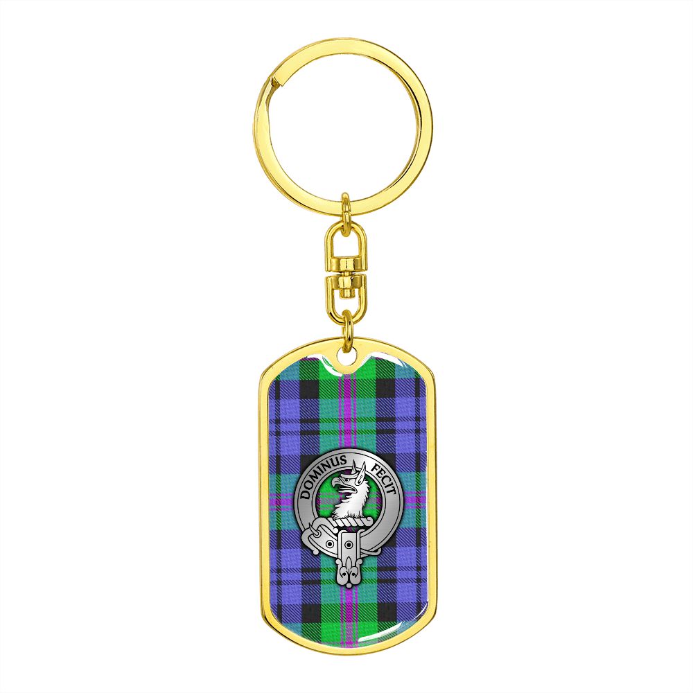 Clan Baird Crest & Tartan Dog Tag Keychain