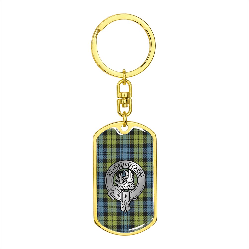 Clan Campbell Crest & Tartan Dog Tag Keychain