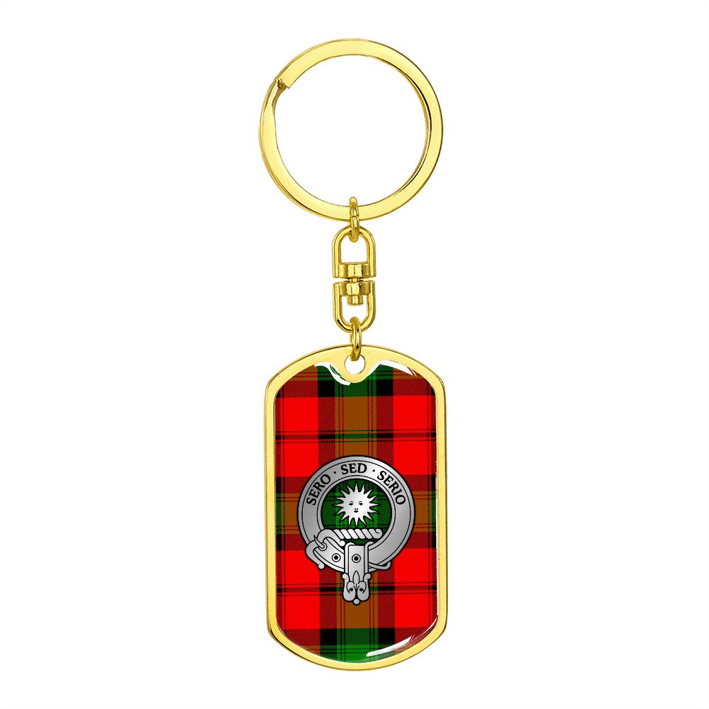 Clan Kerr Crest & Tartan Dog Tag Keychain