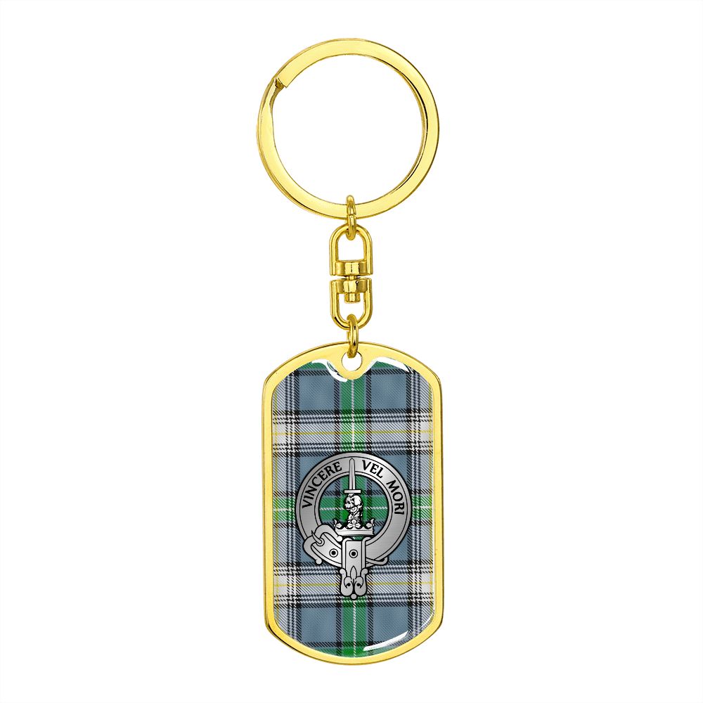 Clan MacDowall Crest & Tartan Dog Tag Keychain