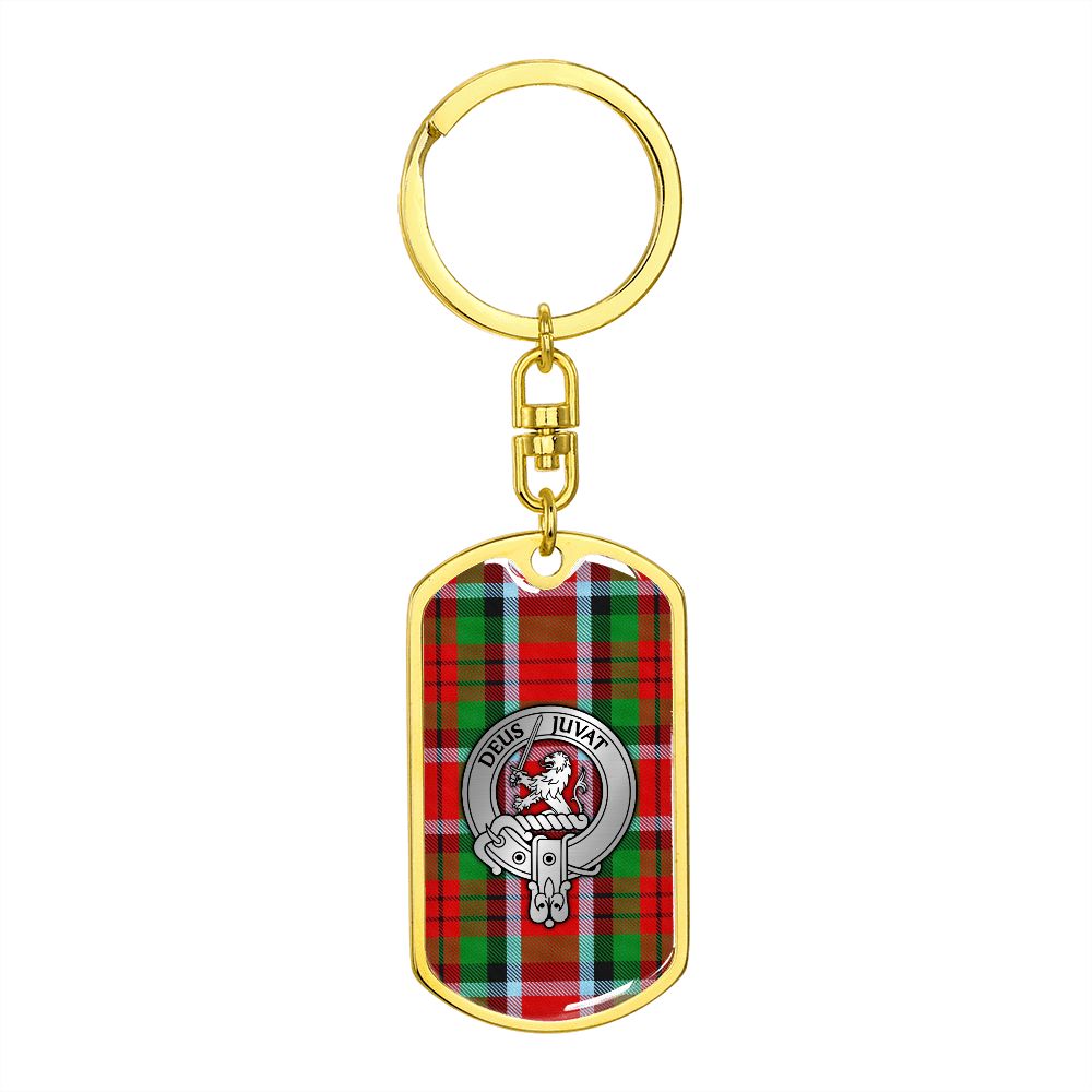 Clan MacDuff Crest & Tartan Dog Tag Keychain