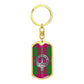 Clan Crawford Crest & Tartan Dog Tag Keychain