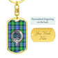 Clan Gordon Crest & Tartan Dog Tag Keychain