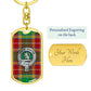 Clan Baxter Crest & Tartan Dog Tag Keychain