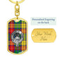 Clan Buchanan Crest & Tartan Dog Tag Keychain