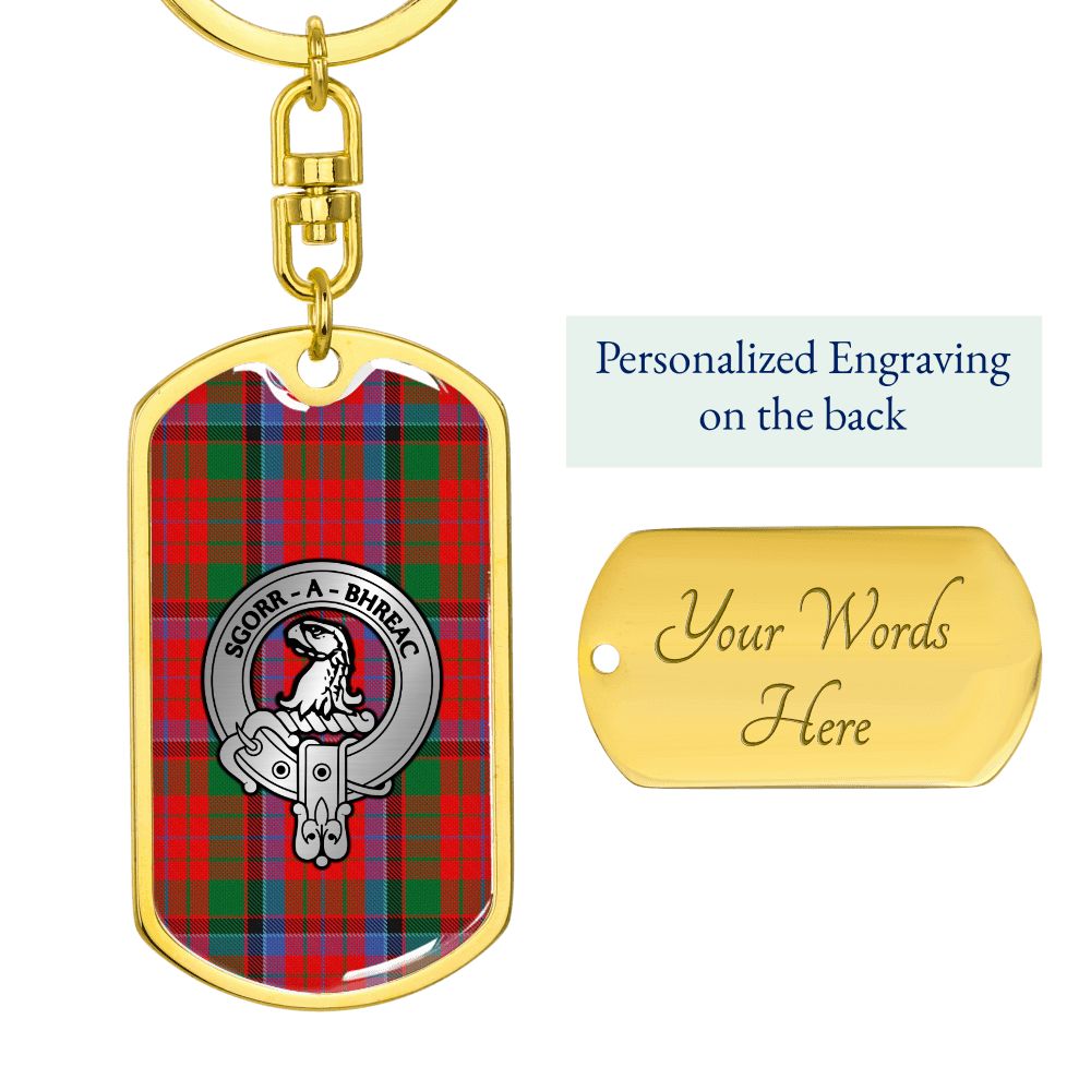 Clan MacNicol Crest & Tartan Dog Tag Keychain