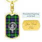 Clan Farquharson Crest & Tartan Dog Tag Keychain