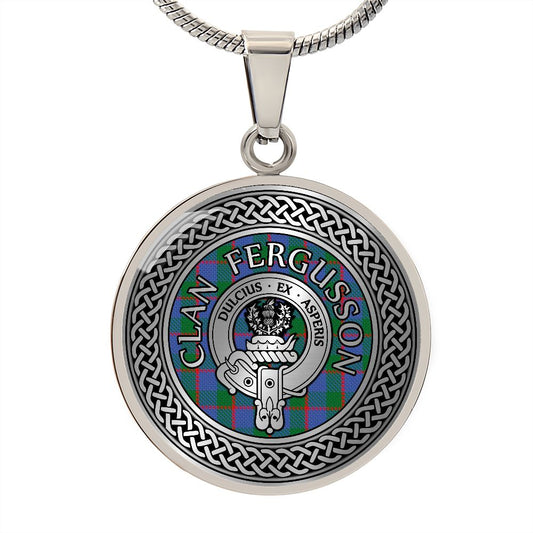 Clan Fergusson Crest & Tartan Knot Necklace