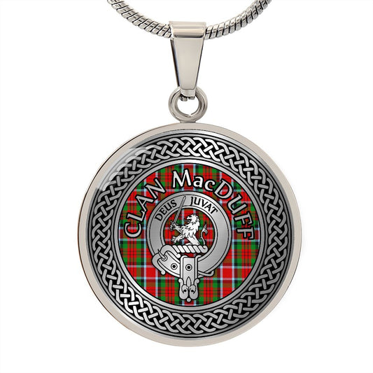 Clan MacDuff Crest & Tartan Knot Necklace