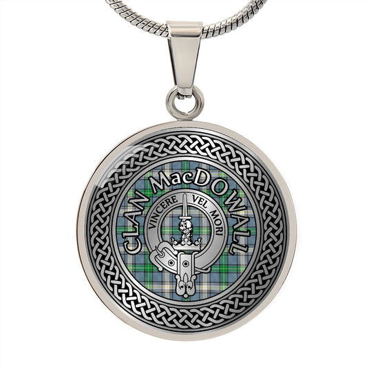 Clan MacDowall Crest & Tartan Knot Necklace