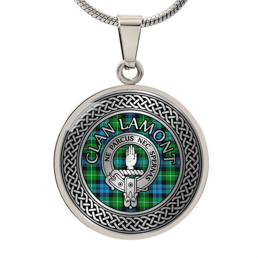 Clan Lamont Crest & Tartan Knot Necklace