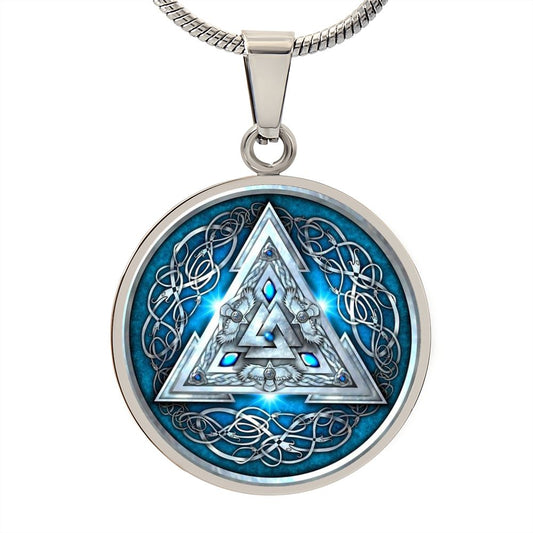 Norse Valknut Shield Blue