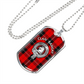 Clan Ramsay Crest & Tartan Dog Tag Necklace