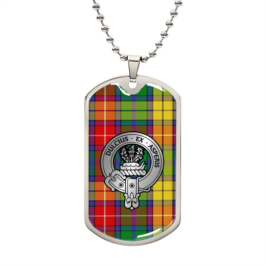 Clan Buchanan Crest & Tartan Dog Tag