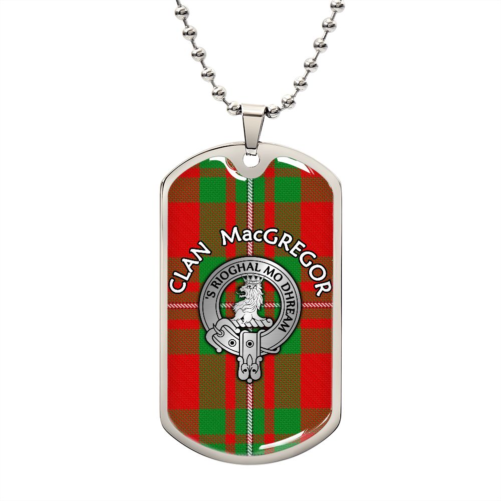 Clan MacGregor Crest & Tartan Dog Tag