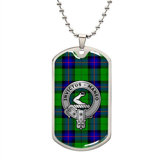 Clan Armstrong Crest & Tartan Dog Tag