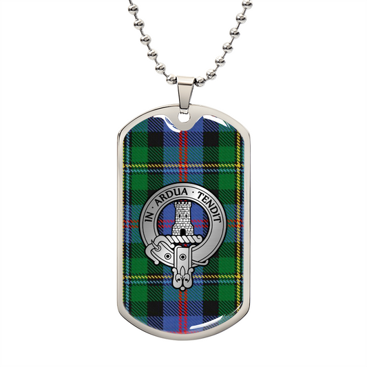 Clan Malcolm Crest & Tartan Dog Tag