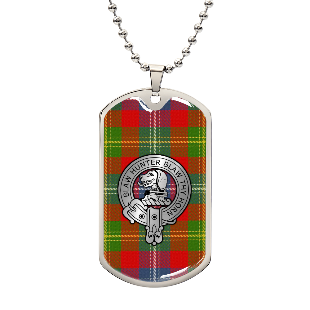 Clan Forrester Crest & Tartan Dog Tag