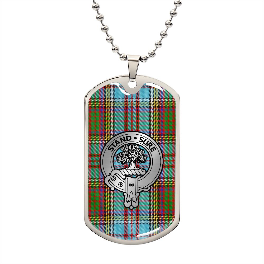 Clan Anderson Crest & Tartan Dog Tag