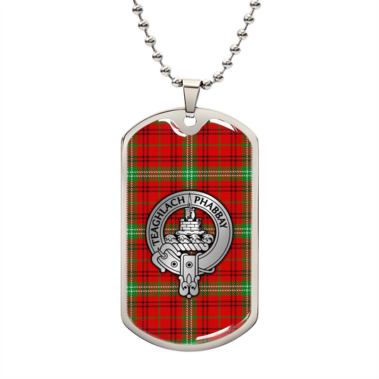 Clan Morrison Crest & Tartan Dog Tag