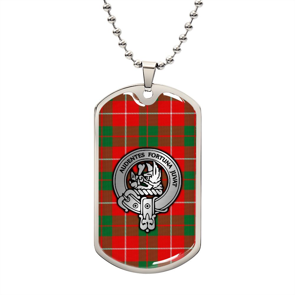 Clan MacKinnon Crest & Tartan Dog Tag