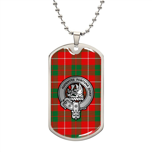 Clan MacKinnon Crest & Tartan Dog Tag