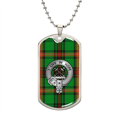 Clan Kinnear Crest & Tartan Dog Tag