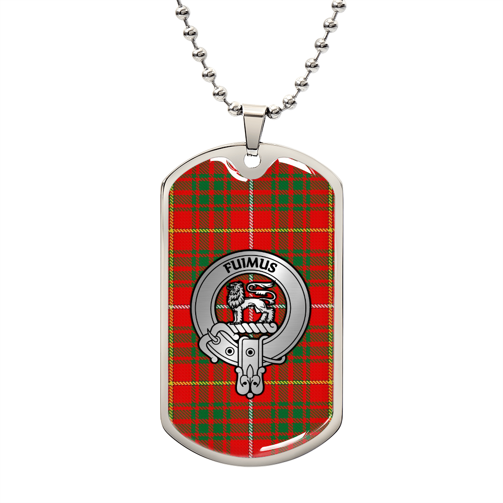 Clan Bruce Crest & Tartan Dog Tag