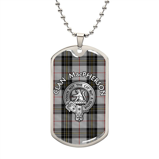 Clan MacPherson Crest & Tartan Dog Tag