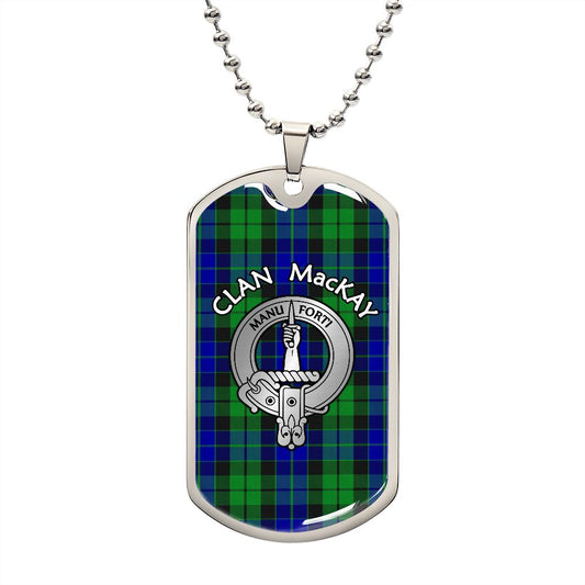 Clan MacKay Crest & Tartan Dog Tag