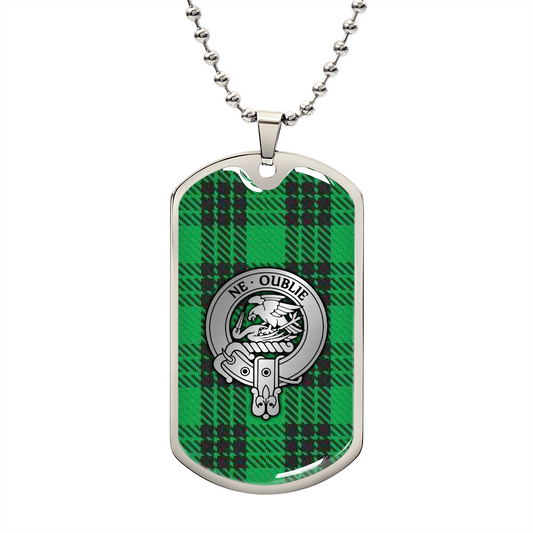 Clan Graham Crest & Tartan Dog Tag