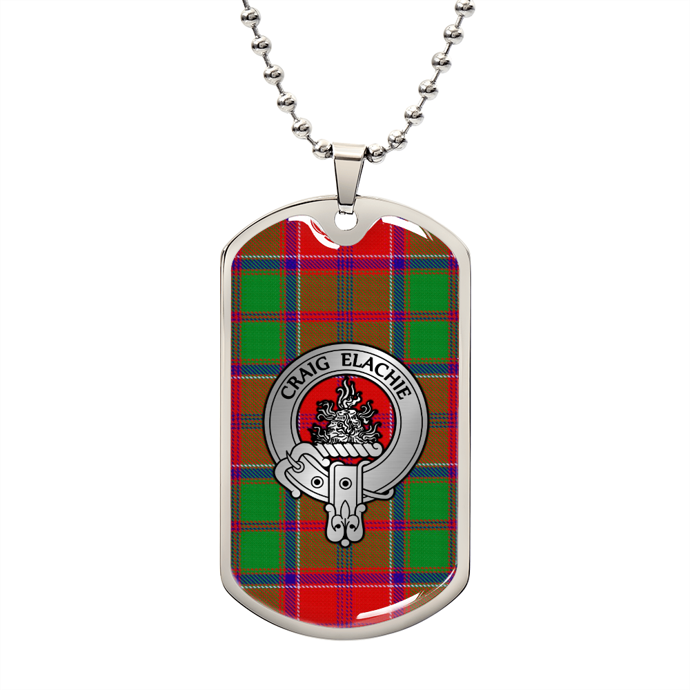 Clan Grant Crest & Tartan Dog Tag