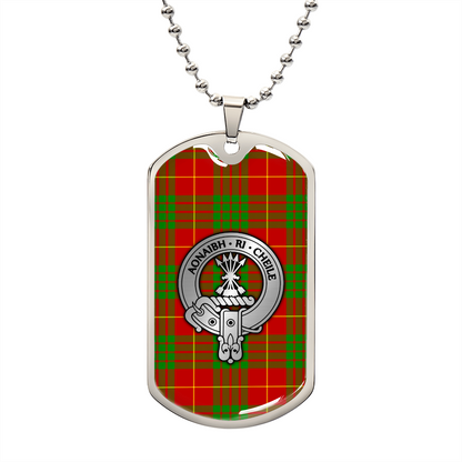 Clan Cameron Crest & Tartan Dog Tag