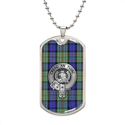 Clan MacLaren Crest & Tartan Dog Tag