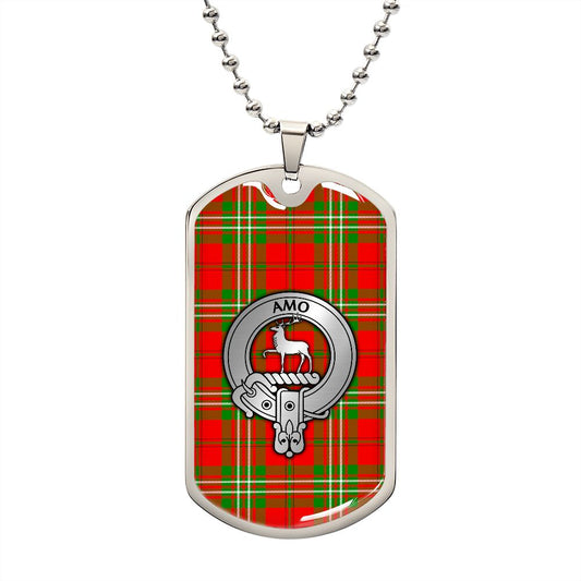 Clan Scott Crest & Tartan Dog Tag Necklace