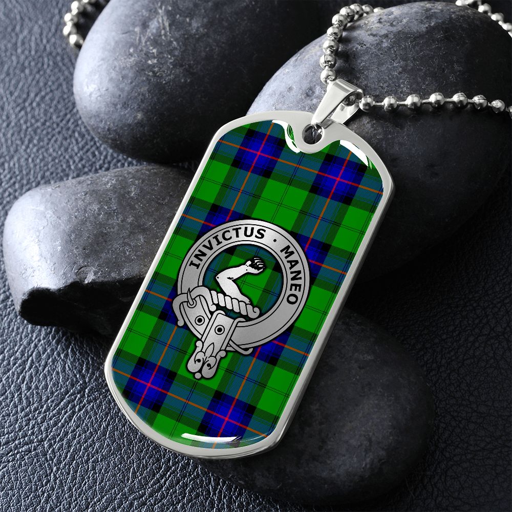 Clan Armstrong Crest & Tartan Dog Tag