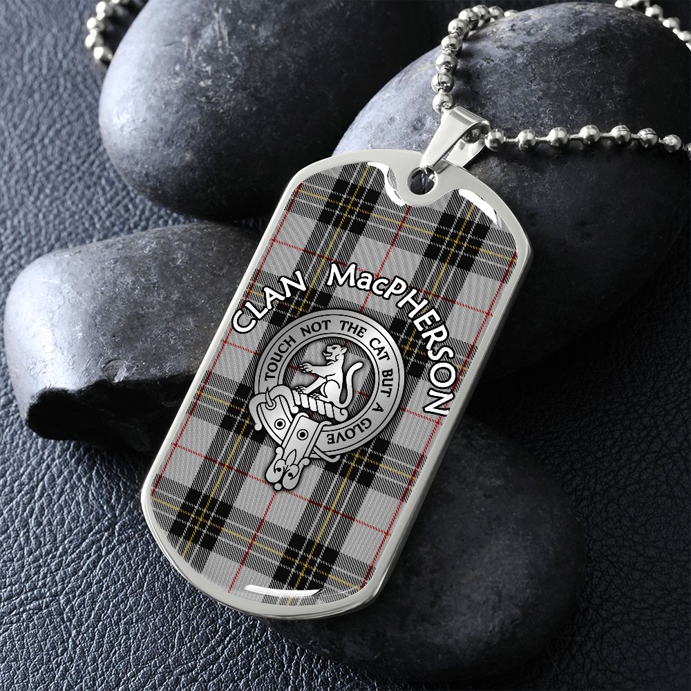 Clan MacPherson Crest & Tartan Dog Tag