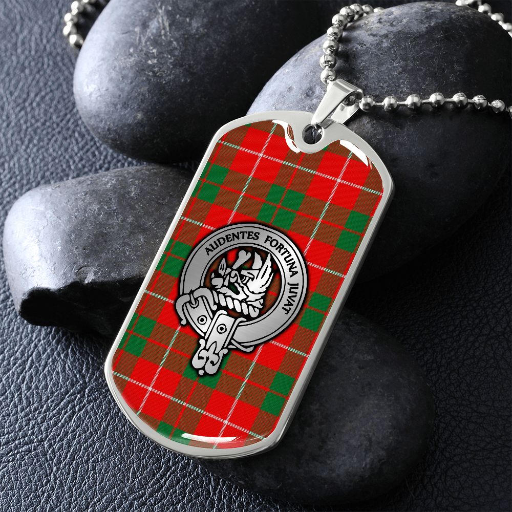 Clan MacKinnon Crest & Tartan Dog Tag